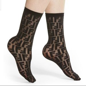 Fendi logo sheer mid-calf socks